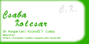 csaba kolesar business card